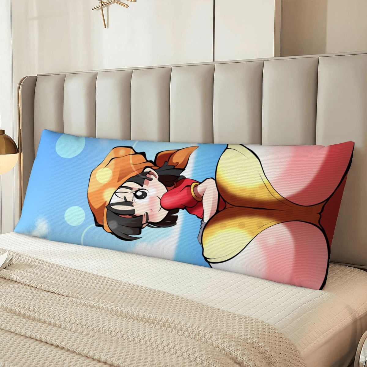 Body Pillow Cover 20"x54" Booty Beach Yellow Thong
