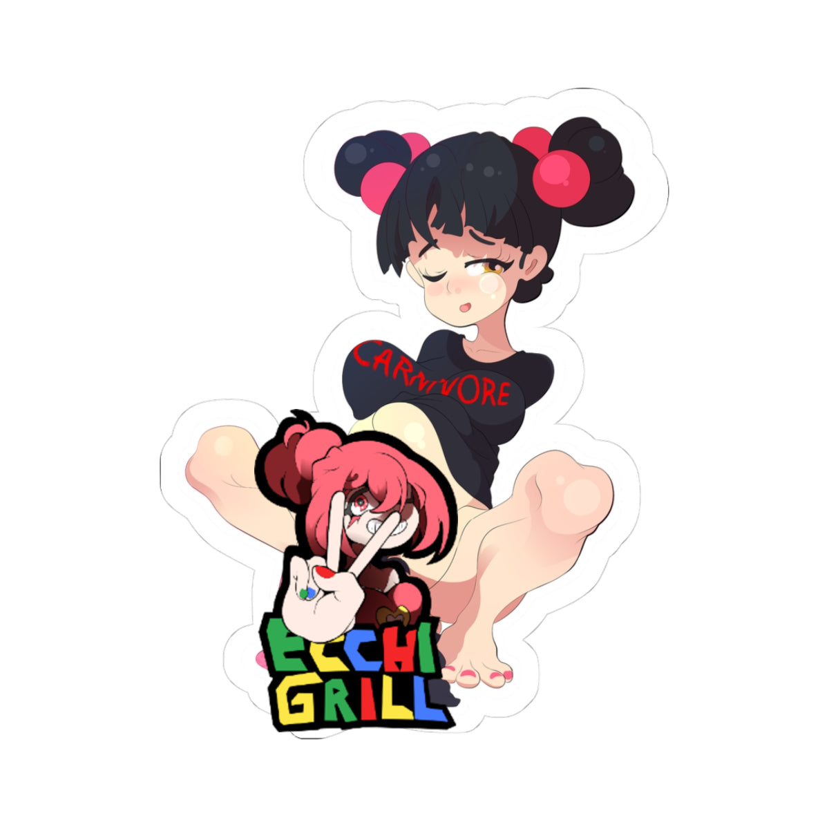 Shy Carnivore Hentai Waifu Anal Vore Squat Nude Tease B- NSFW Adult Anime Sticker