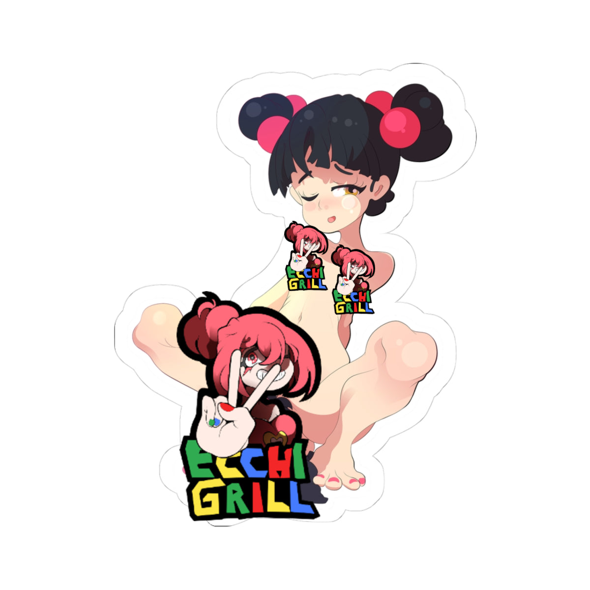 "Kinky chibi hentai anal vore girl on sticker, black hair anime waifu squatting nude devouring prey ass first with wink, adult porn ecchi decal for 21+ fans, keywords: hentai anal vore sticker, ecchi vore merch, squatting waifu decal, butt devour hentai babe, giantess chibi slut, unbirth fetish porn, ahegao vore tease, ntr anal vore, tentacle butt decal, bukkake anime girl"