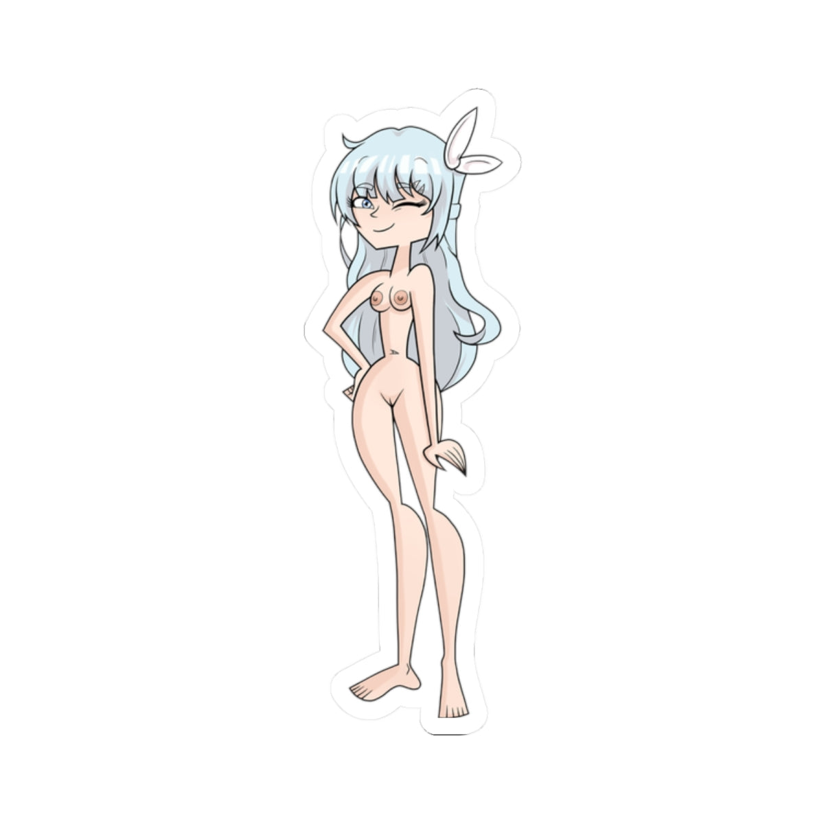 Blue-Haired Anime Girl Sticker Sticker