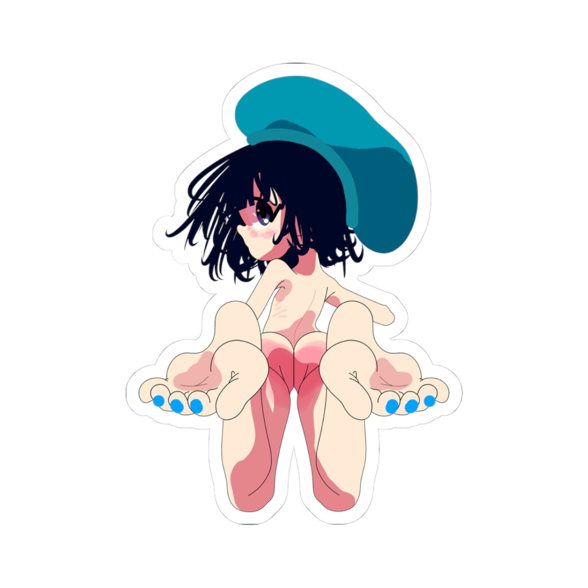Anime Girl Lying Down Feet Sticker