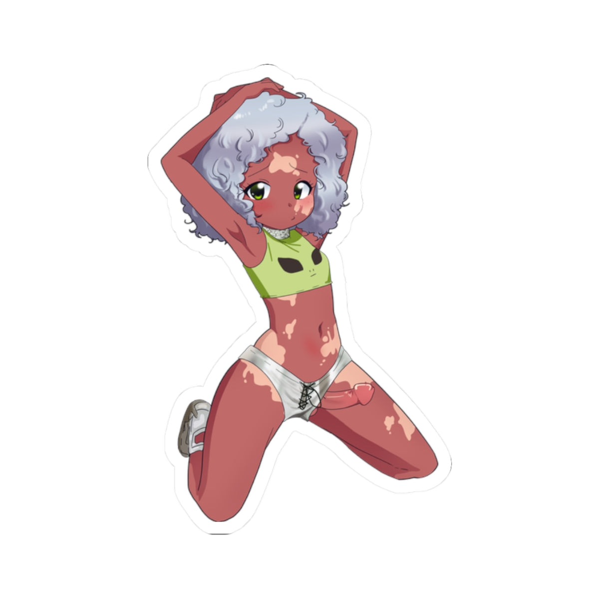 Vitiligo Anime Futanari Girl Sticker