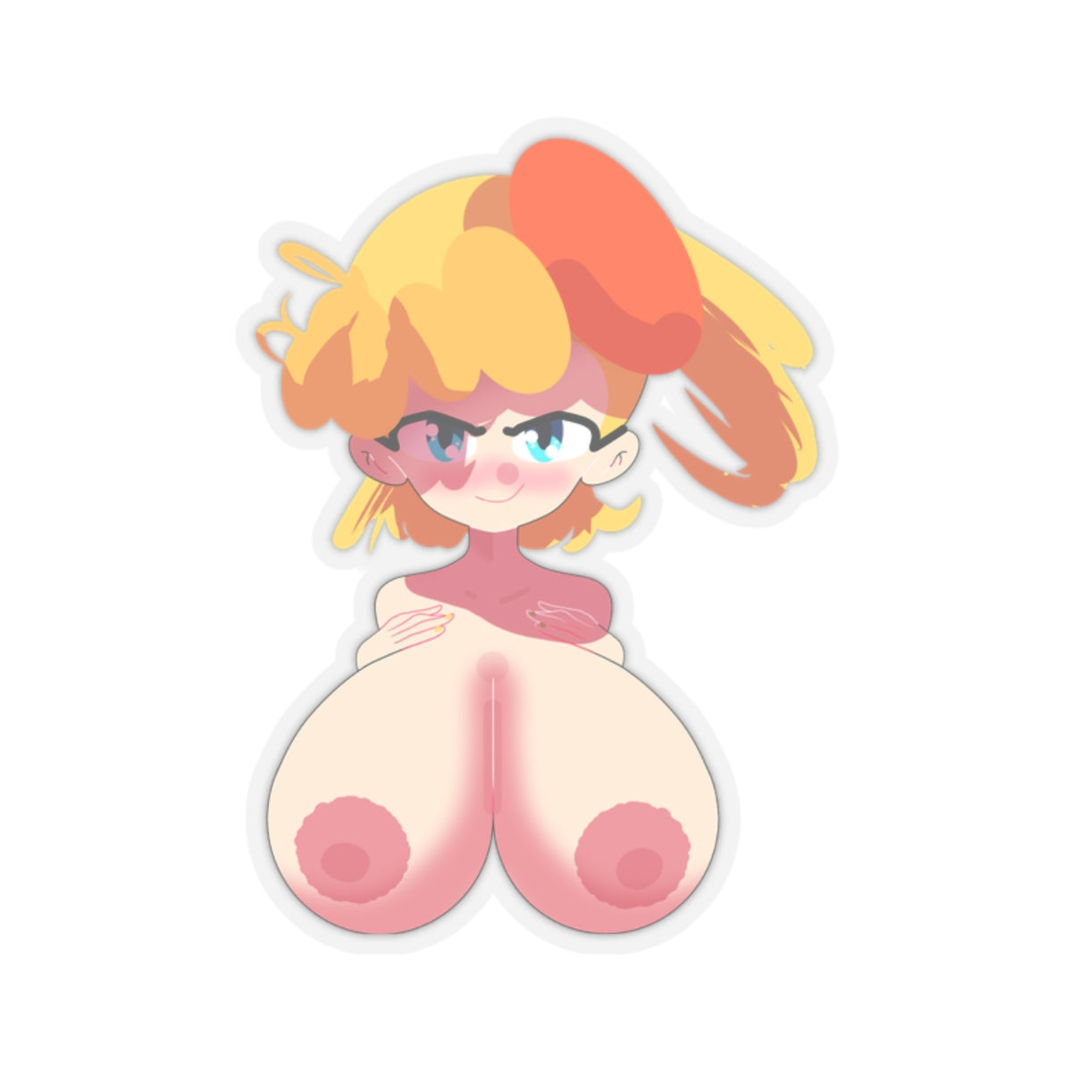 Cartoon Blonde Busty Character Sticker