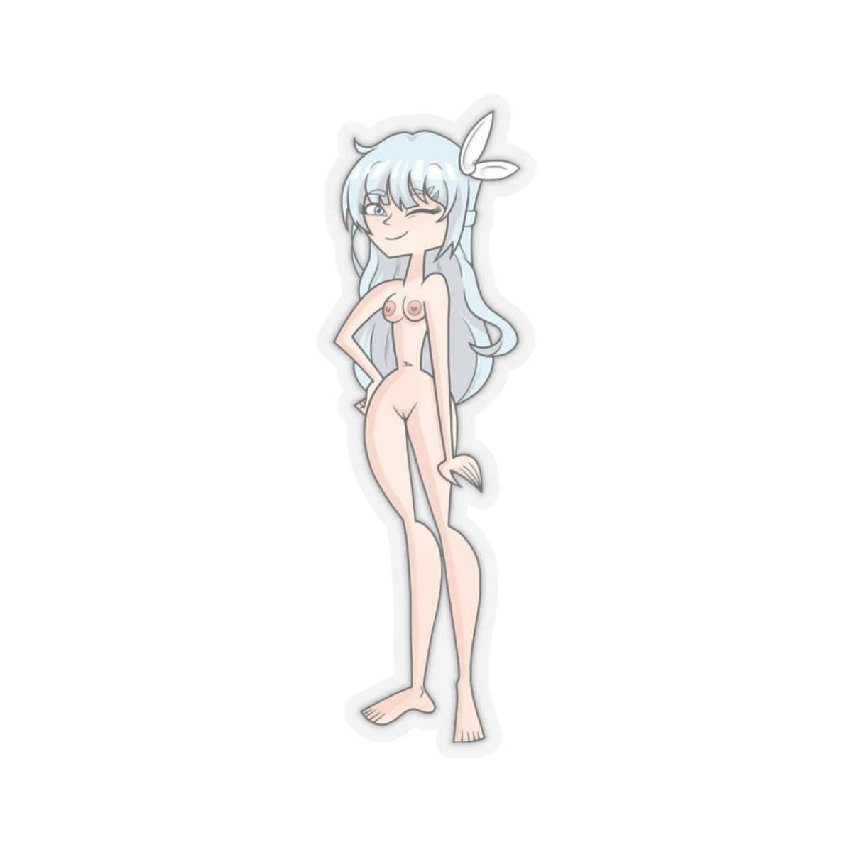 Blue-Haired Anime Girl Sticker Sticker