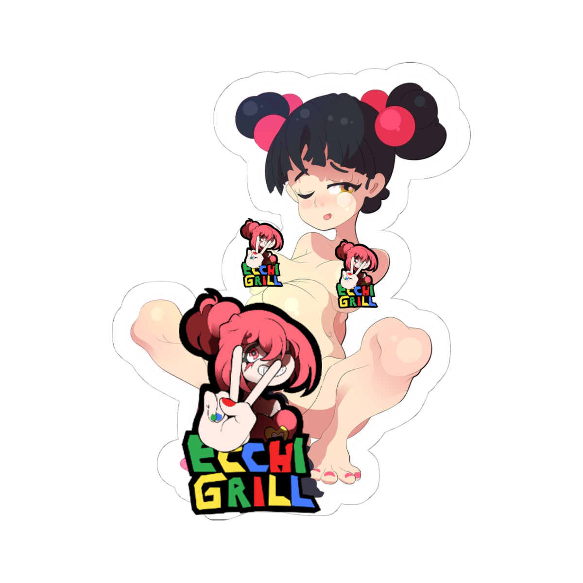 Shy Busty Hentai Waifu Anal Vore Tease Nude Squatting - NSFW Adult Anime Sticker