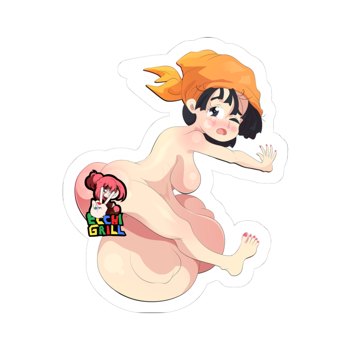 Extreme Vore Hentai Anime Girl Nude Big Tits Massive Belly Bulge - NSFW Adult Anime Sticker